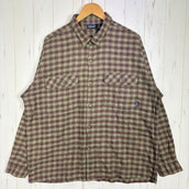 【Men's L ベージュ系】 1999 Patagonia ( パタゴニア ) ヘビー フランネル シャツ Heavy Flannel Shirt Andesite / Raisin 生産終了モデル 入手困難 オーガニックコットン オーガニックコットン ウェア ト
