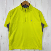 【Men's M イエロー系】 Jackwolfskin ( ジャックウルフスキン ) ファストモーション ハーフジップメッシュシャツ ポリエステル ウェア トップス インナー シャツ ショートスリーブシャツ 化繊 z00054699 化繊 ショートスリーブシャツ