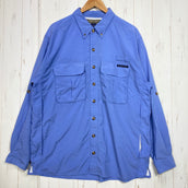 【Men's L ブルー系】 Exofficio ( エクスオフィシオ ) ロングスリーブ フィッシング シャツ Long Sleeve Fishing Shirt 生産終了モデル 入手困難 ナイロン ウェア トップス インナー シャツ ロングスリーブシャツ 化繊