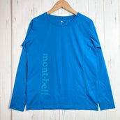【女士 S 蓝色系】 Montbell (蒙特贝) Cool Light 长袖T恤 Cool Light Long Sleeve T 涤纶 服装 上衣 内搭 衬衫 长袖T恤 圆领 化纤 z00057598