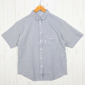 【Women's L グレー系】 Ridge Mountain Gear ( リッジマウンテンギア ) ベーシック ショートスリーブシャツ ストライプ Basic Short Sleeve Shirt Stripe Grey / White ポリエステル ウェア トッ