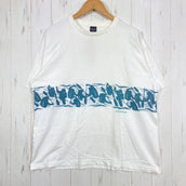 【Men's L ホワイト系】 1990s Patagonia ( パタゴニア ) カヤック プリント オーガニックコットン Tシャツ Kayak Print Organic Cotton T-Shirt 生産終了モデル 入手困難 黒タグ オーガニックコットン ウェ