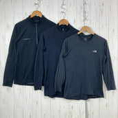 【Men's M ブラック系】 The North Face ( ザ・ノースフェイス ) ・マムート・モンベル ロングスリーブティー 計3点セット バルク販売 卸売り ウェア トップス インナー シャツ ロングスリーブTシャツ クルーネック 化繊 z0006004