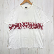 【Men's L ホワイト系】 1990s Patagonia ( パタゴニア ) カヤック プリント オーガニックコットン Tシャツ Kayak Print Organic Cotton T-Shirt 生産終了モデル 入手困難 黒タグ オーガニックコットン ウェ