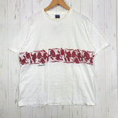 【Men's L ホワイト系】 1990s Patagonia ( パタゴニア ) カヤック プリント オーガニックコットン Tシャツ Kayak Print Organic Cotton T-Shirt 生産終了モデル 入手困難 黒タグ オーガニックコットン ウェ
