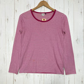 【Women's M レッド系】 Aigle ( エーグル ) コットン ロングスリーブ ボーダー コットン ウェア トップス インナー シャツ ロングスリーブTシャツ クルーネック コットン z00059884 コットン ロングスリーブTシャツ クルーネック イン