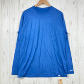 【Men's XL ブルー系】 Ridge Mountain Gear ( リッジマウンテンギア ) メリノ ベーシック ティー Merino Basic Tee Azure Blue メリノウール ウェア トップス インナー シャツ ロングスリーブTシャツ クルー
