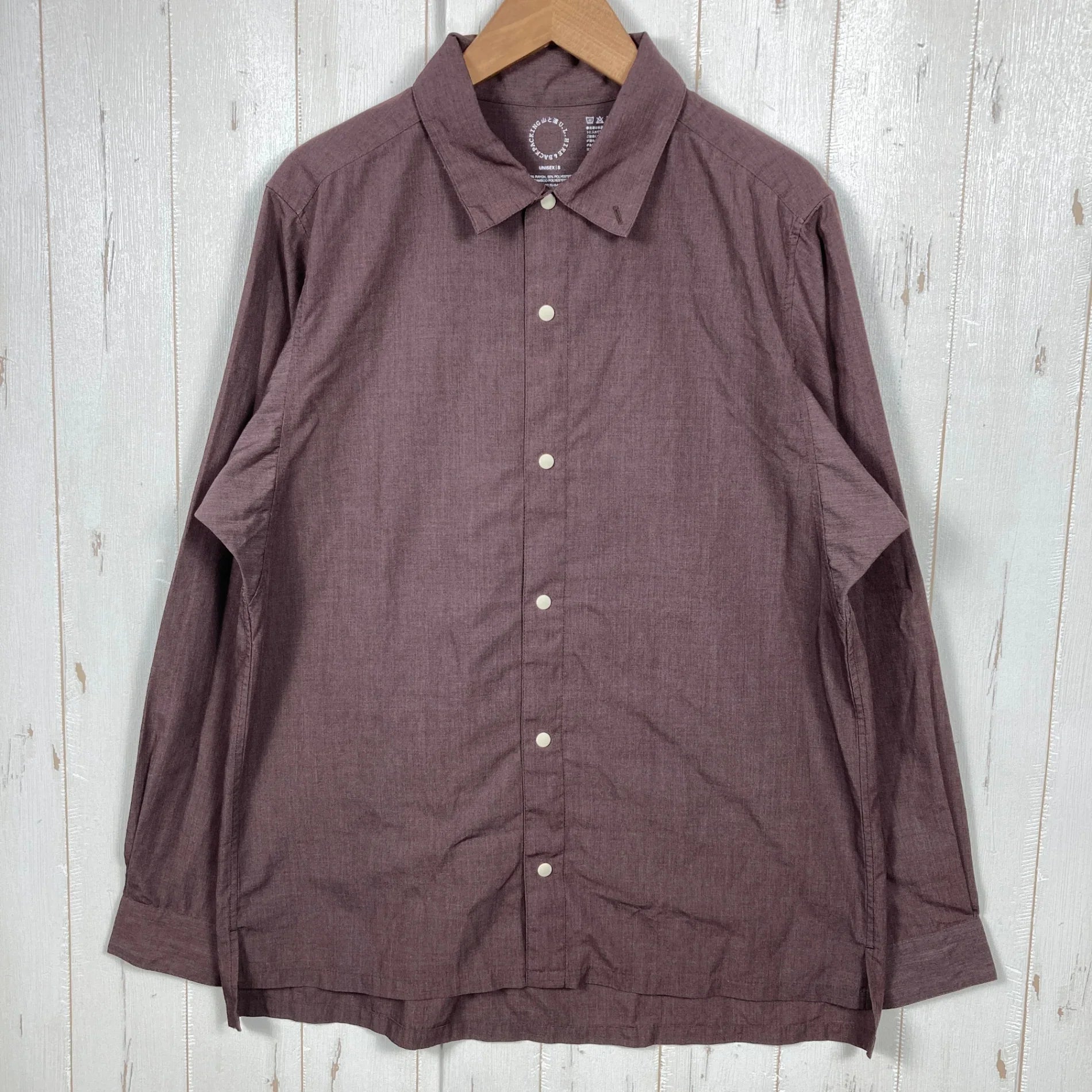 山と道 bamboo shirt バンブーシャツ ブラウン 半袖 Lサイズ 山と道