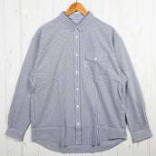 【Men's M グレー系】 Ridge Mountain Gear ( リッジマウンテンギア ) ベーシック ロングスリーブ シャツ ストライプ Basic Long Sleeve Shirt Stripe Grey x White ポリエステル ウェア トップ - 【公式】2ndGEAR(セカンドギア)Webショップ【登山用品・アウトドア用品専門 買取販売店】