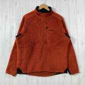 【Men's L オレンジ系】 2004 Patagonia ( パタゴニア ) R2 ボディ ラグ プルオーバー R2 Body Rug Pullover tiki wood heather 生産終了モデル 入手困難 ハイパイルフリース R1ストレッチパネル US
