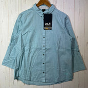 【Women's M ブルー系】 Jackwolfskin ( ジャックウルフスキン ) エメラルド レイク シャツ Emerald Lake Shirt オーガニックコットン ウェア トップス インナー シャツ ロングスリーブシャツ コットン z00054718