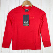 【Kid's 8 レッド系】 Jackwolfskin ( ジャックウルフスキン ) エッセンシャル クルーネック Essential Crewneck Tulip Red オーガニックコットン ウェア トップス アウター ジャケット フリース z00054626