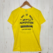 【Unisex L イエロー系】 1980s Adventure Unlimited(アドベンチャー アンリミテッド) スキーツーリング コットンティー 企業ユニフォーム系 入手困難 ビンテージ コットン ウェア トップス インナー シャツ ショートスリーブTシャツ