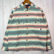【Men's M グリーン系】 1995 Patagonia ( パタゴニア ) ヘビー フランネル シャツ Heavy Flannel Shirts サニーストライプ ビンテージ オリジナル 入手困難 希少カラー コットン ウェア トップス インナー シャツ ロン