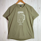 Frank & Morris Just Beer For Now 男女通用中号米色短袖衬衫,涤纶,合成纤维,上衣,内衣,z00057112