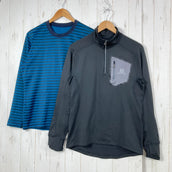 【Men's S ネイビー系】 Montbell ( モンベル ) ・サロモン ロングスリーブティー 計2点セット バルク販売 卸売り ウェア トップス インナー シャツ ロングスリーブTシャツ クルーネック 化繊 z00060052 化繊 ロングスリーブTシャツ