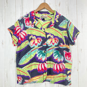 【Women's 12 イエロー系】 2017 Patagonia ( パタゴニア ) マリヒニ パタロハ Malihini Pataloha Shirt 生産終了モデル 入手困難 ブラックバナナ 復刻 レーヨン ウェア トップス インナー シャツ ショートスリーブシャツ