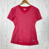 【Women's S ピンク系】 Arcteryx ( アークテリクス ) ショートスリーブ Vネック ティーシャツ Short Sleeve V Neck Tee Shirt ウェア トップス インナー シャツ ショートスリーブTシャツ クルーネック 化繊 z000