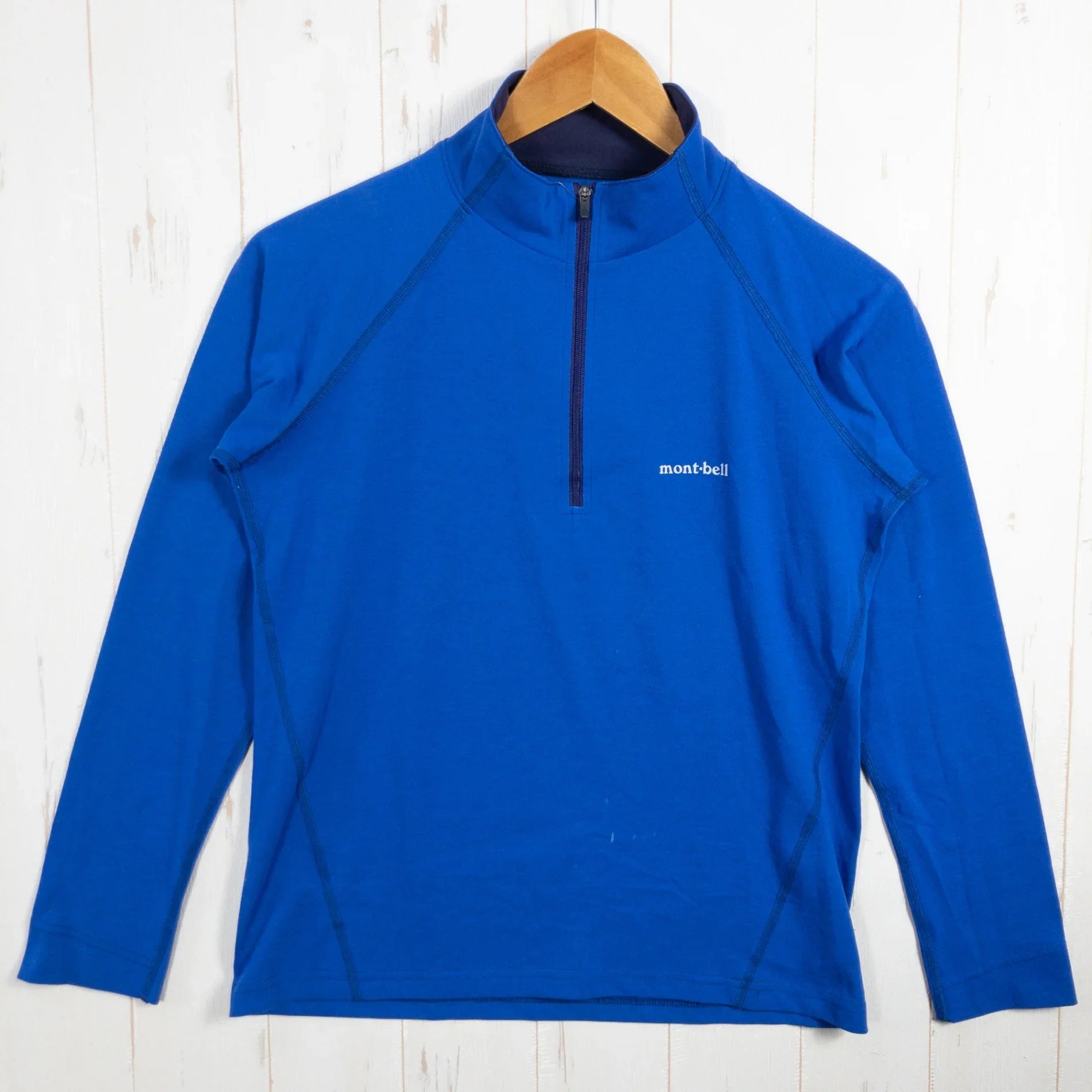 Montbell Wickron Zip Shirt, Women's Medium, Blue. This long
