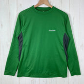 Montbell Wickron ZEO 男士长袖T恤,小号,绿色。涤纶材质,圆领,合成面料。(产品代码:z00055762)