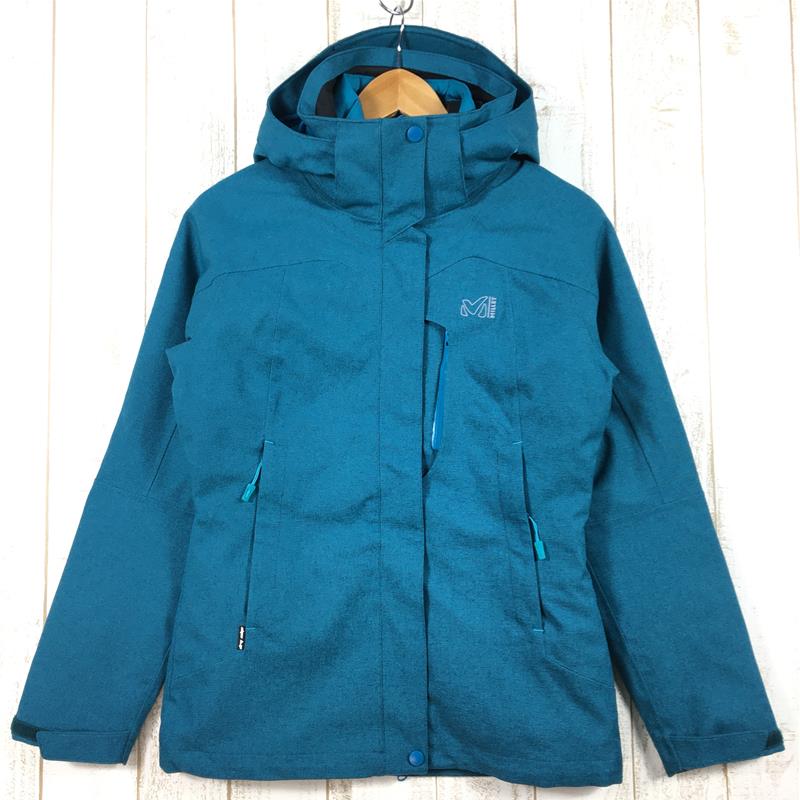 【WOMEN's XS】 ミレー ポベダ スリーインワン ジャケット POBEDA 3 in 1 JACKET フーディ ドライエッジ ハードシェル  プリマロフト インサレーション MILLET MIV7101 ブルー系