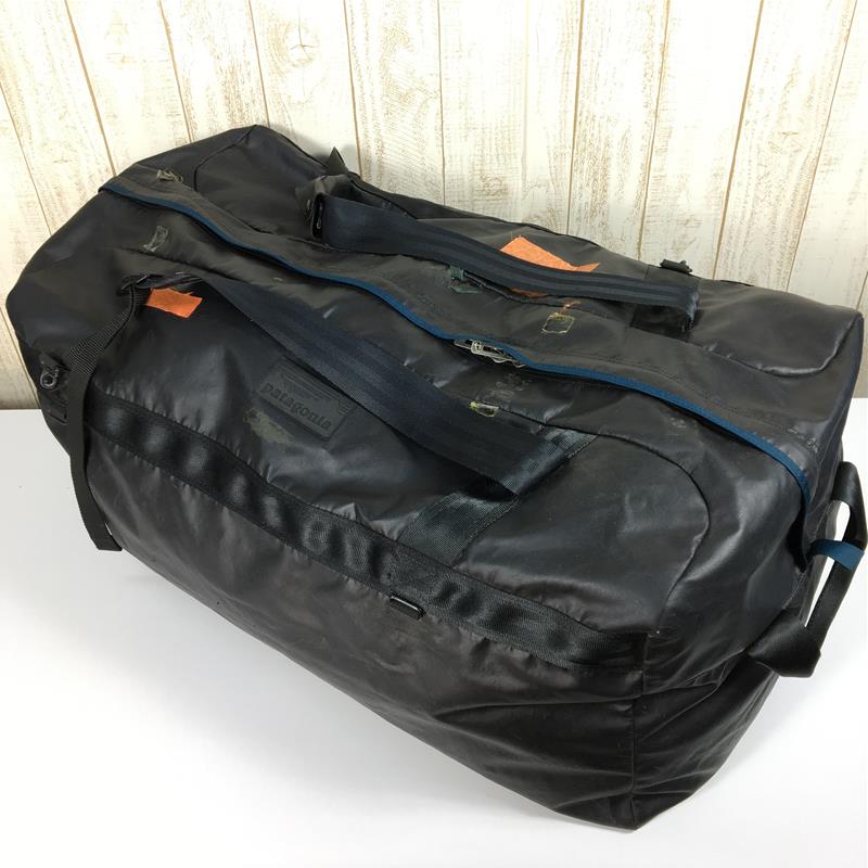 パタゴニア 1995 ブラックホール バッグ Black Hole Bag 145L ダッフルバッグ アメリカ製 ラバータグ  ブラック×ブルーグラストリム 入手困難 PATAGONIA 48065 Black / Blue Grass trim ブラック系