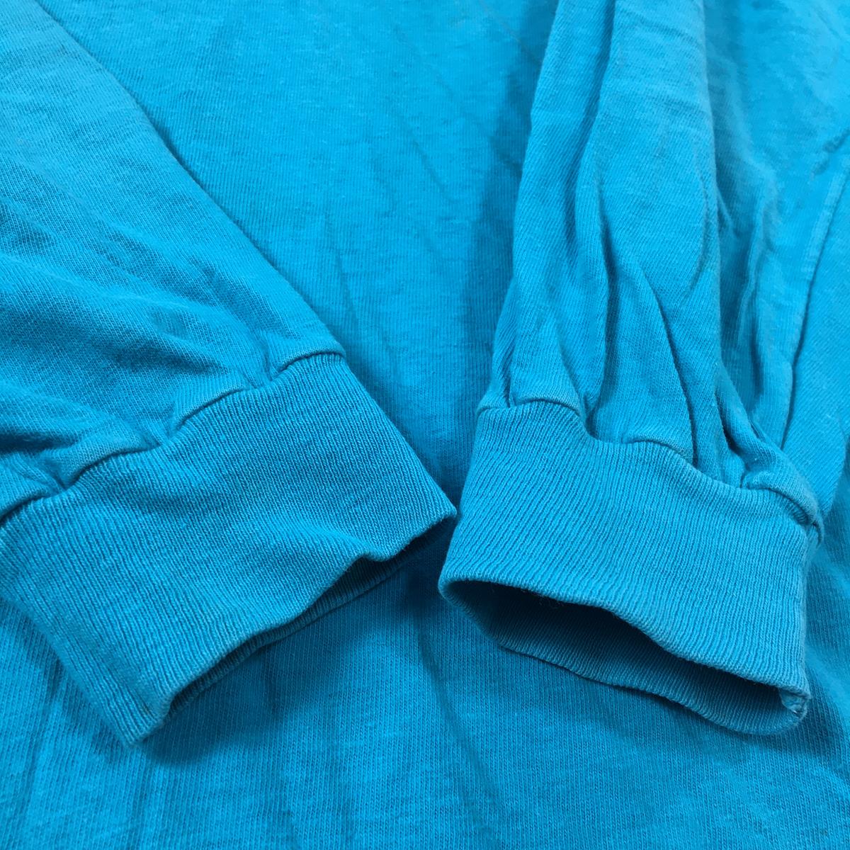 【MEN's S】 パタゴニア 1980s ロングスリーブ バックロゴ ポケット Tシャツ Long Sleeve Back Logo Pocket T-Shirt HI-CRU by stedman アメリカ製 ビンテージ 入手困難 PATAGONIA Turquoise ブルー系