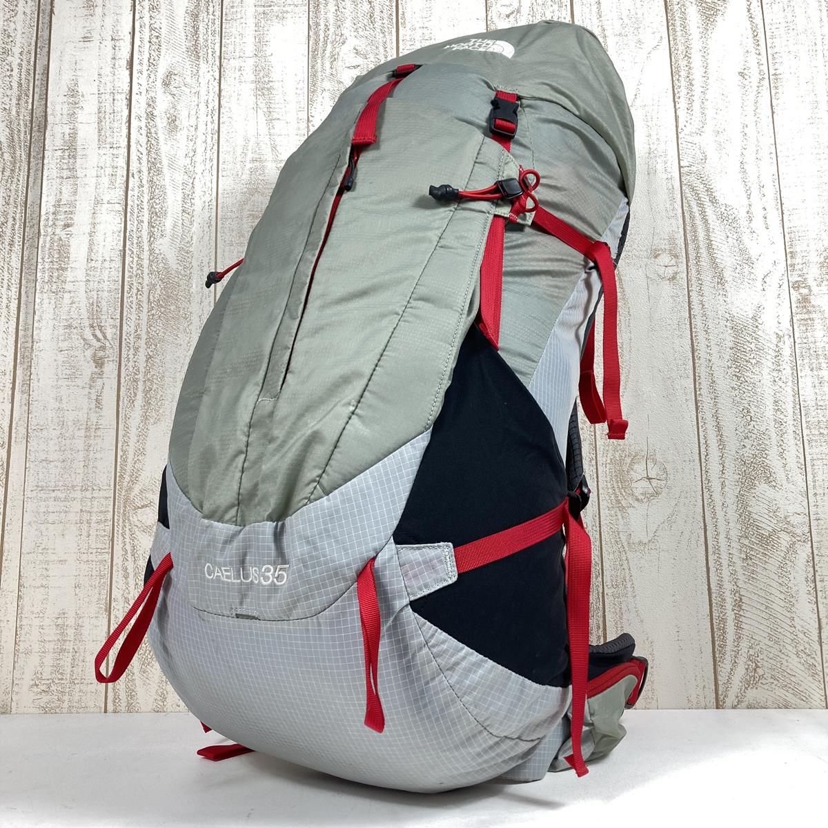 [M] North Face Caelus 35 35L Backpack NORTH FACE NM61607 Grey/Red Grey