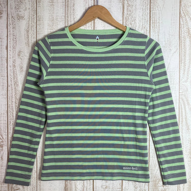 【Women's S グリーン系】 Montbell ( モンベル ) WIC.ボーダーロングスリーブT ポリエステル ウェア トップス インナー シャツ ロングスリーブTシャツ クルーネック 化繊 z00051926 化繊 ロングスリーブTシャツ クルーネック イン - 【公式】2ndGEAR（セカンドギア）Webショップ【登山用品・アウトドア用品専門 買取販売店】