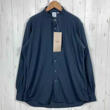 【Men's XL ブラック系】 Bring ( ブリング ) ドライコットニー スタンドカラー シャツ Drycottony Stand Collar Shirt ポリエステル ウェア トップス インナー シャツ ロングスリーブTシャツ クルーネック 化繊 z000