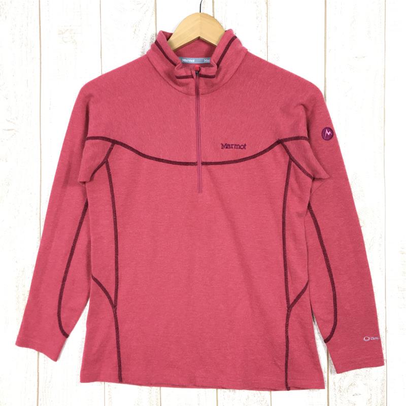 【Women's L レッド系】 Marmot ( マーモット ) クライムウール ミッドウェイト ロングスリーブ ジップネック シャツ Climb Wool Mw Long Sleeve Zipneck Shirts MJK-F3558W Asian Women's