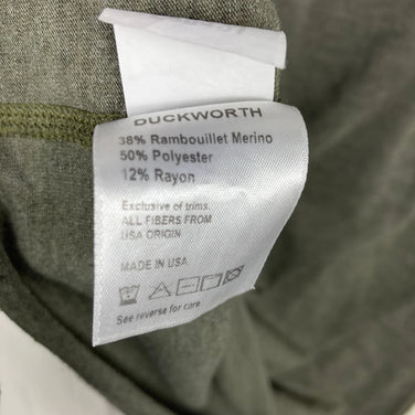 Duckworth Vapor Tee, Women's Medium, Green. Merino wool top, innerwear, short-sleeved crew neck T-shirt, z00053831.