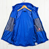 男式 L 码蓝色 Finetrack Numorapp 连帽涤纶外套软壳夹克，带 GORE-TEX 防风功能 (z0005)