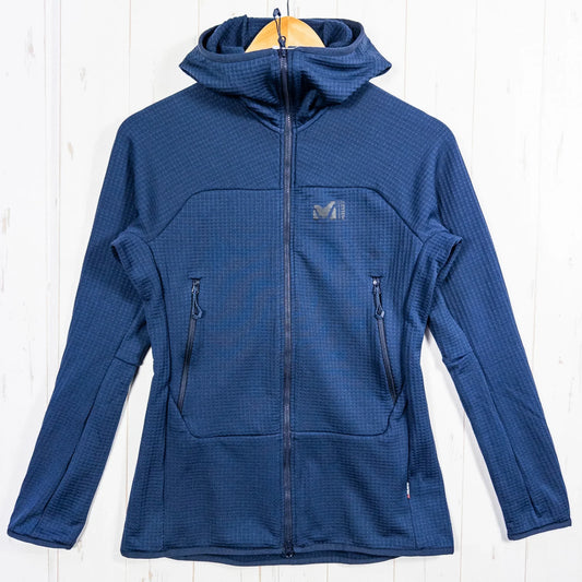 Millet 女式 Fusion Grid 连帽衫，海军蓝，M 码，涤纶羊毛夹克，带 Polartec 电网（z00052278）