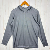 Men's Small Gray Foxfire TransWet Wool Half Zip Hoody, TS Wool Half Zip, Polyester, Top, Undershirt, Hoodie, Wool, z00055385