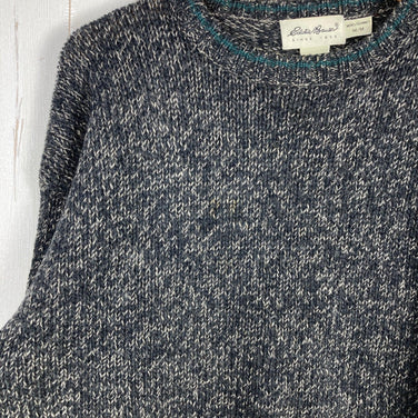 男士黑色中号 1990 年代 Eddie Bauer 羊毛针织衫。复古正品，难得一见的羊毛上衣、外套、抓绒夹克。产品编号：z00054496