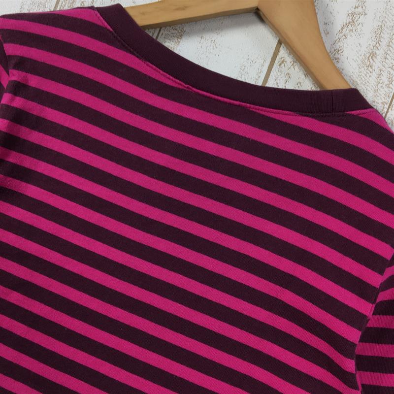 [Women's S Pink] Patagonia Long-Sleeved Sender Stripe Top Organic Cotton T-shirt Long t 54610 International Women's