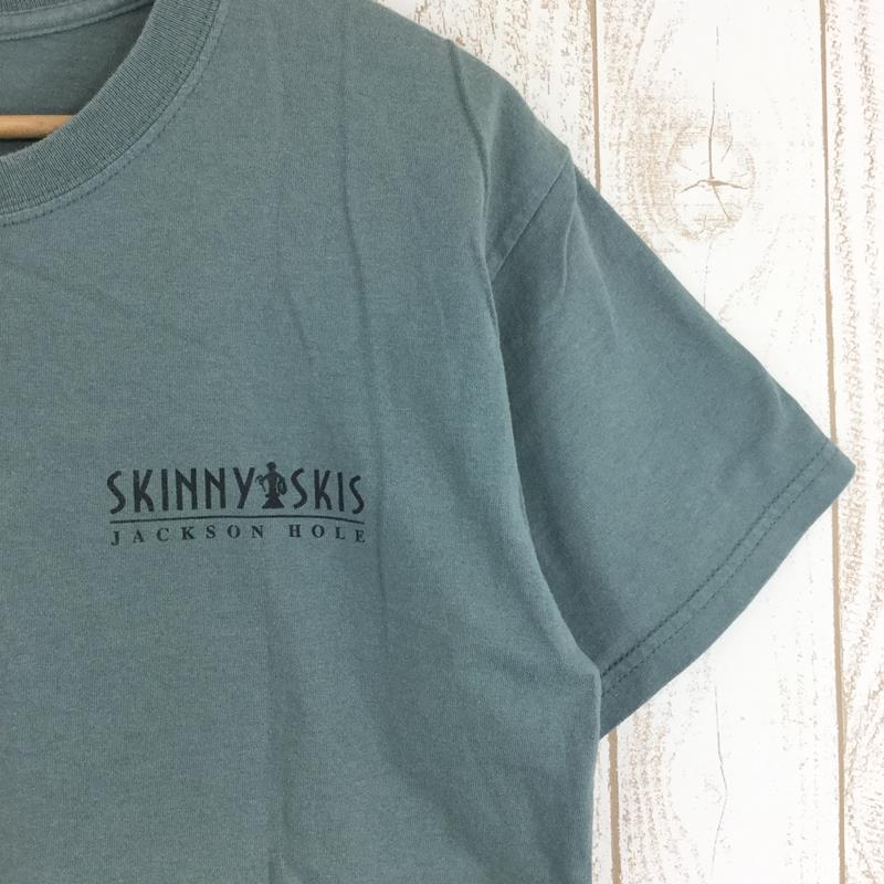 【Men's M グリーン系】 スキニースキーズ Skinny Skis オリジナル Tシャツ 希少なアウトドアTシャツ International Men's  化繊 ショートスリーブTシャツ クルーネック インナー シャツ トップス ウェア