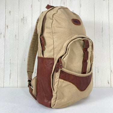 【Unisex OneSize ベージュ系】 2000s Kiva Designs ( キバデザイン ) コットンキャンバス × バイソンレザー デイパック Cotton Canvas Bison Leather Daypack 生産終了モデル 入手困難 バッグ ストレージ バッ