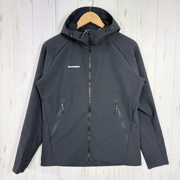 【Women's M ブラック系】 Mammut ( マムート ) マクン 2.0 ソフトシェル フーデッド ジャケット アジアンフィット ウィメン Macun 2.0 SO Hooded Jacket AF Women 4WAYストレッチ PFCフリー耐久撥水 ポリエ