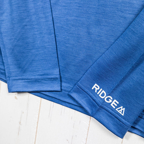 【Men's XL ブルー系】 Ridge Mountain Gear ( リッジマウンテンギア ) メリノ ベーシック ティー Merino Basic Tee Azure Blue メリノウール ウェア トップス インナー シャツ ロングスリーブTシャツ クルー - 【公式】2ndGEAR（セカンドギア）Webショップ【登山用品・アウトドア用品専門 買取販売店】