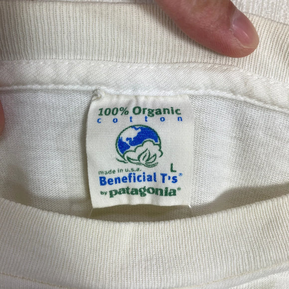 【Men's L ホワイト系】 1999 Patagonia ( パタゴニア ) ウォータースポーツ オーガニックコットン ベネフィシャル ティー Watersports Organic Cotton Beneficial T's 生産終了モデル 入手困難 オーガニ