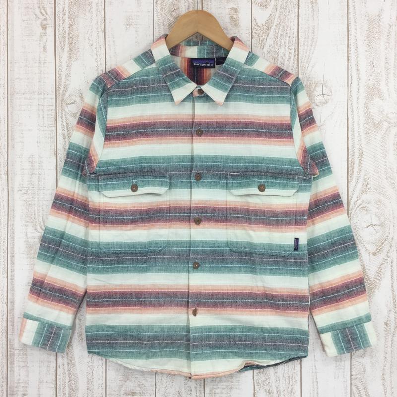 【Men's S グリーン系】 Patagonia ( パタゴニア ) ヘビー フランネル シャツ Heavy Flannel Shirts サニーストライプ 生産終了モデル リメイク International Men's サニーストライプ コットン ロングスリー