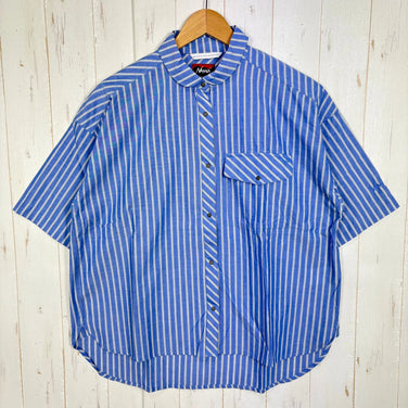 [Women's L Blue] Nanga Spring Stripe Shirt N2501-1J508B BLU z00058261 BLU Cotton Short-Sleeve Shirt Inner Shirt Tops Apparel