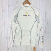 【Men's XS ホワイト系】 Skins ( スキンズ ) コンプレッション Vネック シャツ ナイロン ウェア トップス インナー シャツ ロングスリーブシャツ 化繊 z00059863  化繊 ロングスリーブシャツ インナー シャツ トップス ウェア
