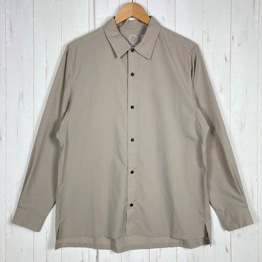 男女通用中灰色 Yamatomichi（山道）超轻薄衬衫，涤纶长袖衬衫，合成纤维，上衣，内衣，z00054406