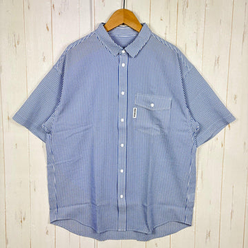 【Men's M ブルー系】 Ridge Mountain Gear ( リッジマウンテンギア ) ベーシック ショートスリーブ シャツ ストライプ Basic Short Sleeve Shirt Stripe  Blue × White z00055792 B