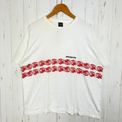【Men's L ホワイト系】 1997 Patagonia ( パタゴニア ) オーガニックコットン ボタニカルプリントTシャツ Organic Cotton Botanical Print T-Shirt 生産終了モデル 入手困難 黒タグ オーガニックコットン