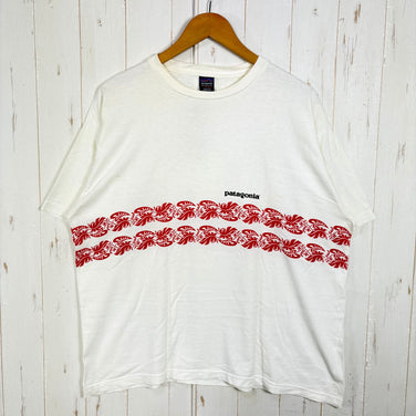【Men's L ホワイト系】 1997 Patagonia ( パタゴニア ) オーガニックコットン ボタニカルプリントTシャツ Organic Cotton Botanical Print T-Shirt 生産終了モデル 入手困難 黒タグ オーガニックコットン