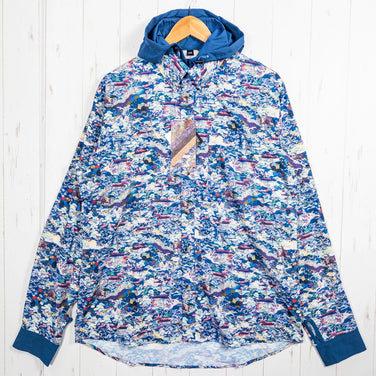 【Men's M ブルー系】 Jolly Gear（ジョリーギア） トリプルクラウン ボタンダウン ロングスリーブ TRIPLE CROWN BUTTON DOWN LONG SLEEVE Blue Garden ポリエステル ウェア トップス インナー シャツ - 【公式】2ndGEAR（セカンドギア）Webショップ【登山用品・アウトドア用品専門 買取販売店】